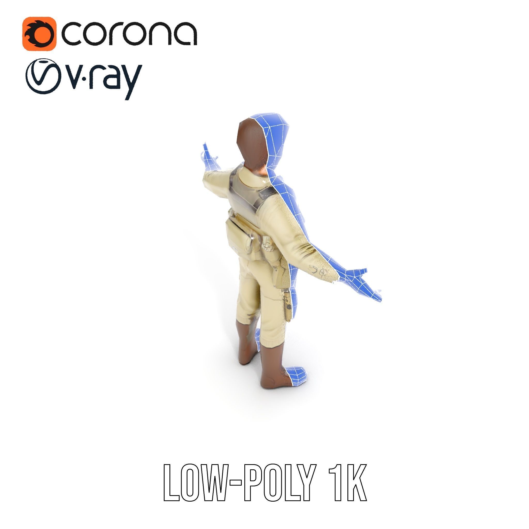 Adventurous Explorer Boy Rigged and Animated D Character Model Low-poly 3D model_14