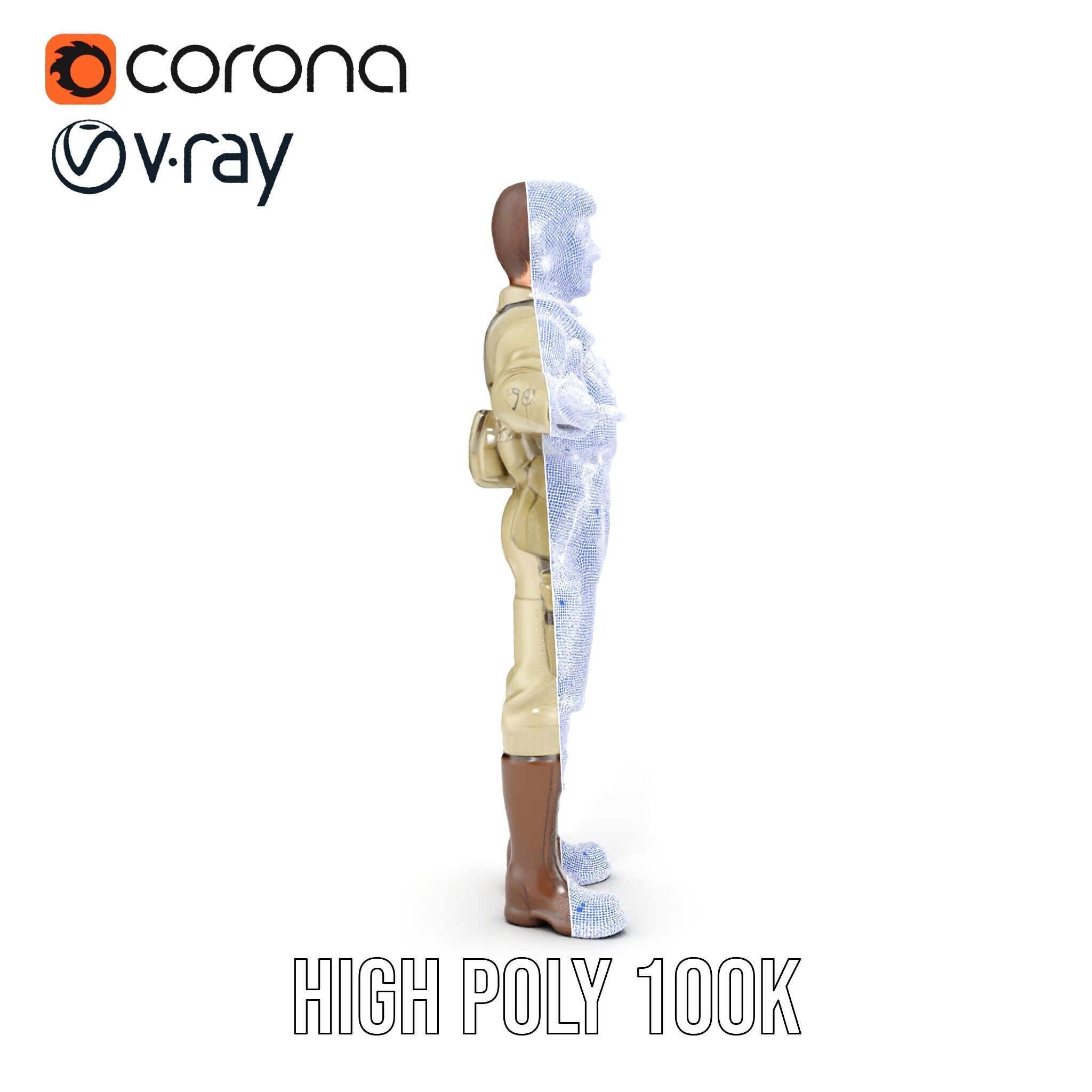 Adventurous Explorer Boy Rigged and Animated D Character Model Low-poly 3D model_33