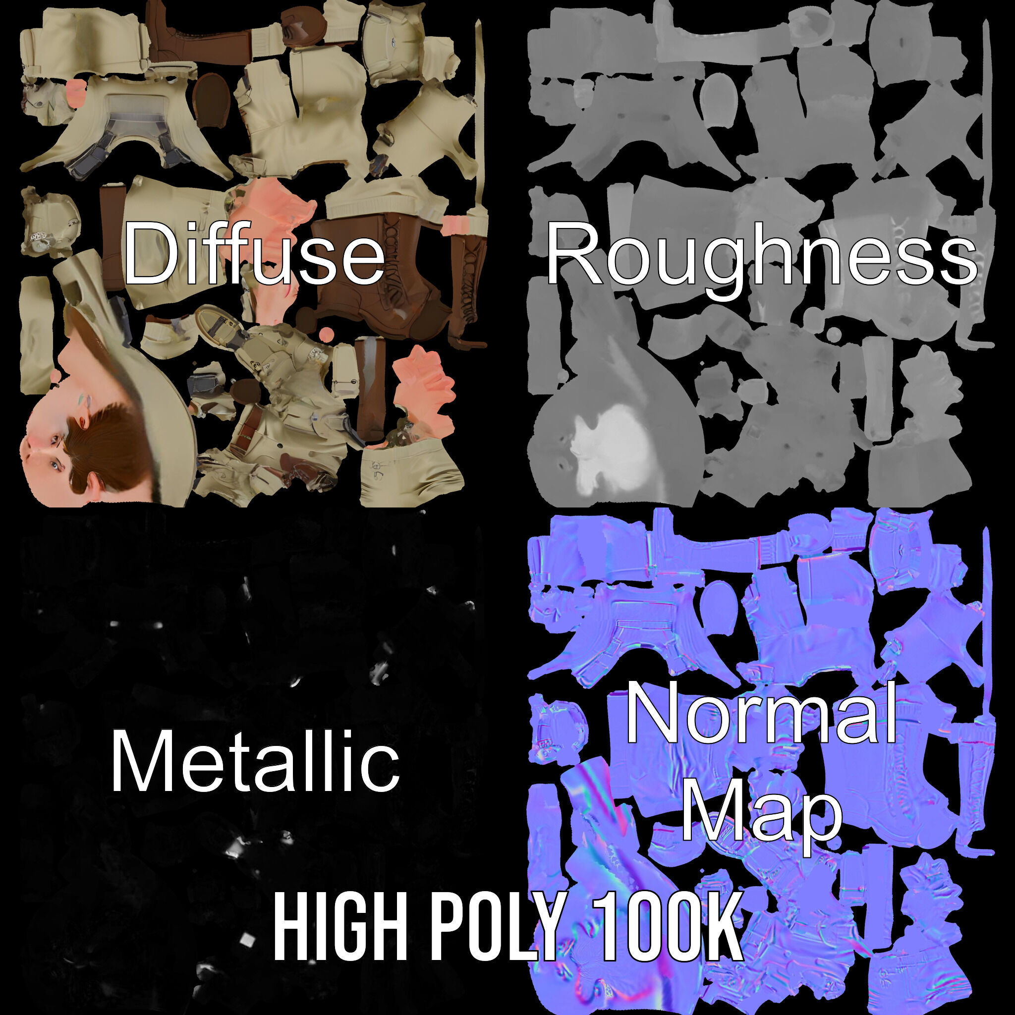 Adventurous Explorer Boy Rigged and Animated D Character Model Low-poly 3D model_3