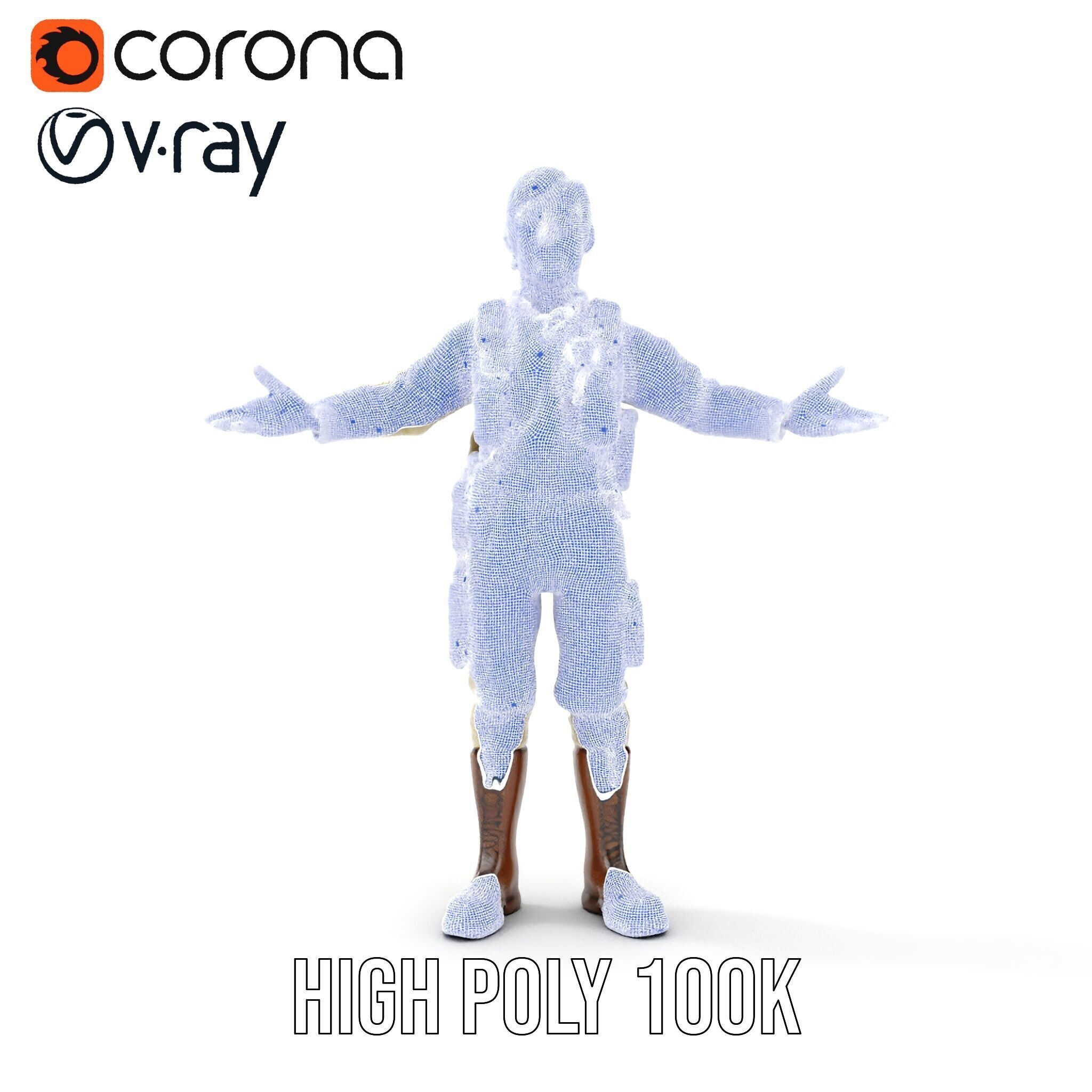 Adventurous Explorer Boy Rigged and Animated D Character Model Low-poly 3D model_36