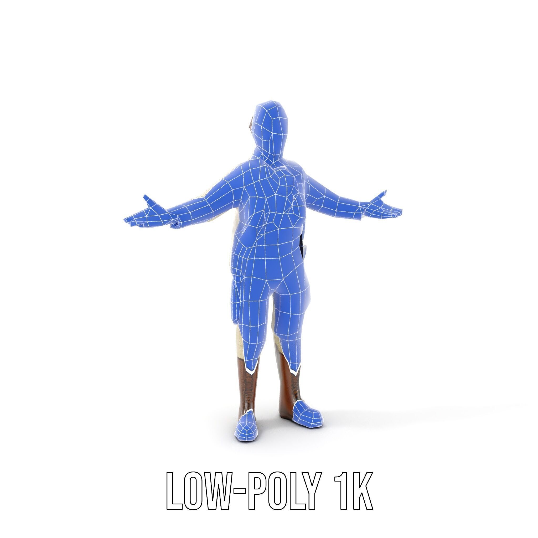 Adventurous Explorer Boy Rigged and Animated D Character Model Low-poly 3D model_22