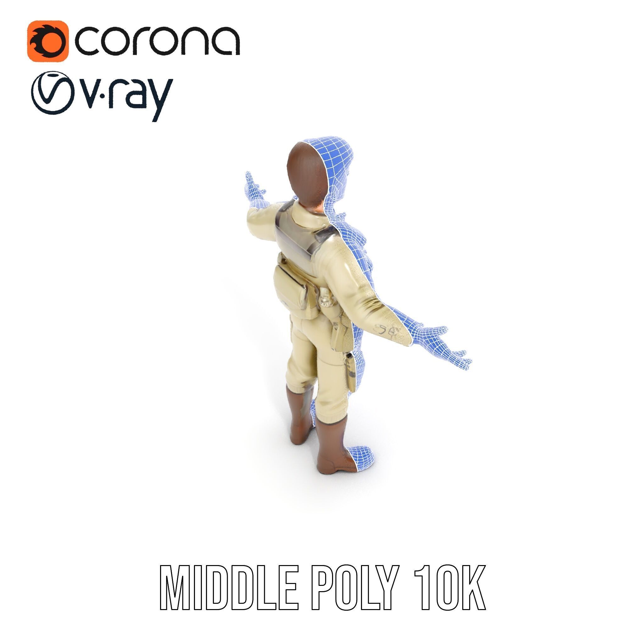 Adventurous Explorer Boy Rigged and Animated D Character Model Low-poly 3D model_27