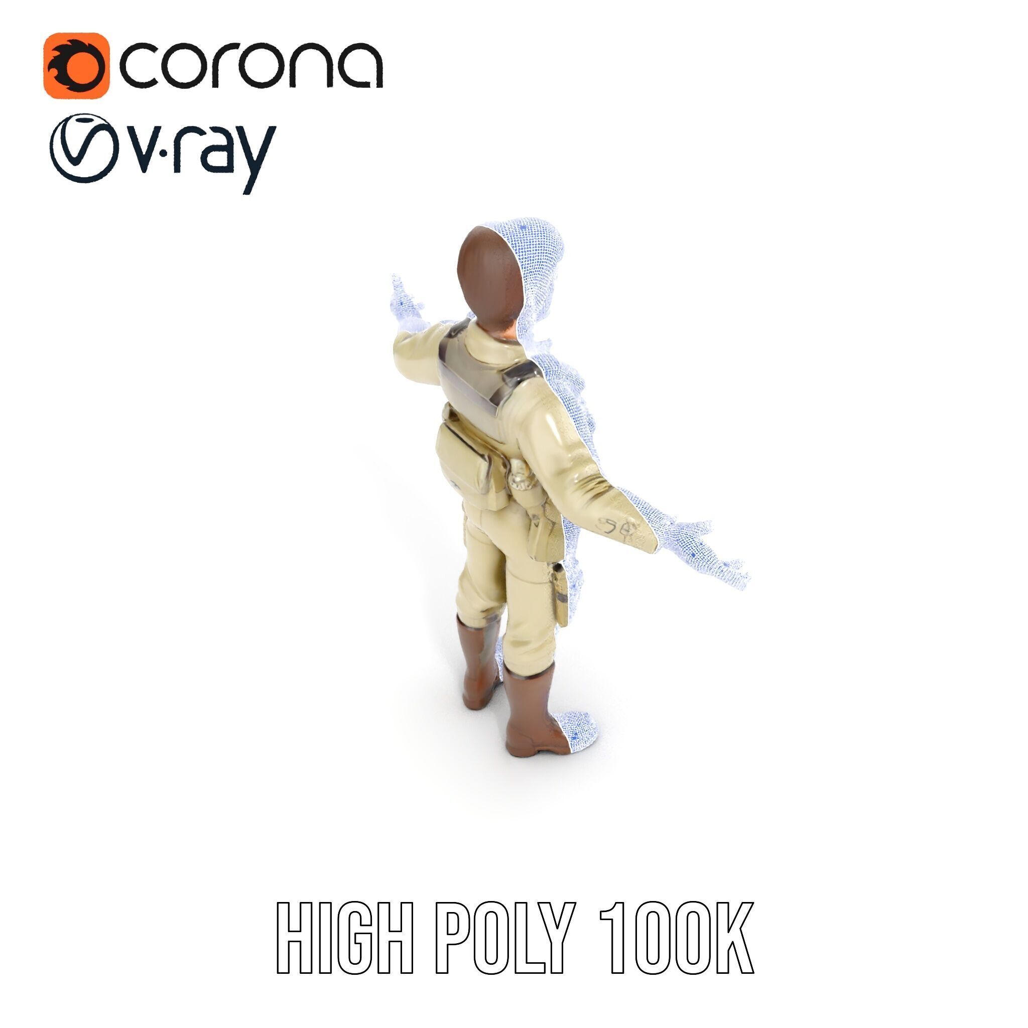 Adventurous Explorer Boy Rigged and Animated D Character Model Low-poly 3D model_31