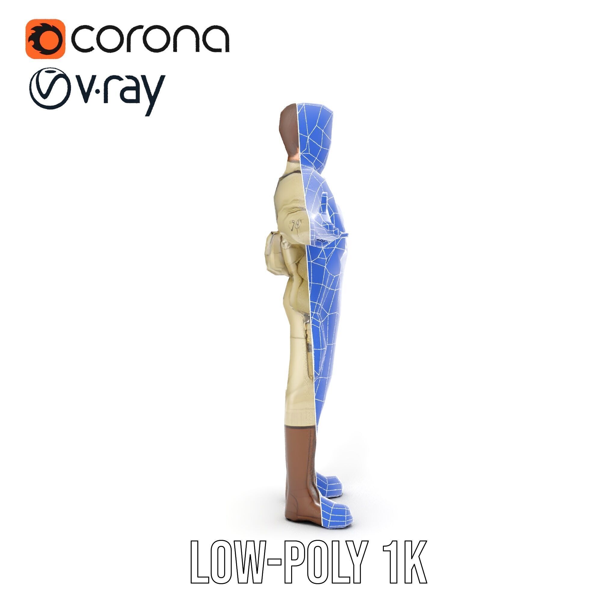 Adventurous Explorer Boy Rigged and Animated D Character Model Low-poly 3D model_17