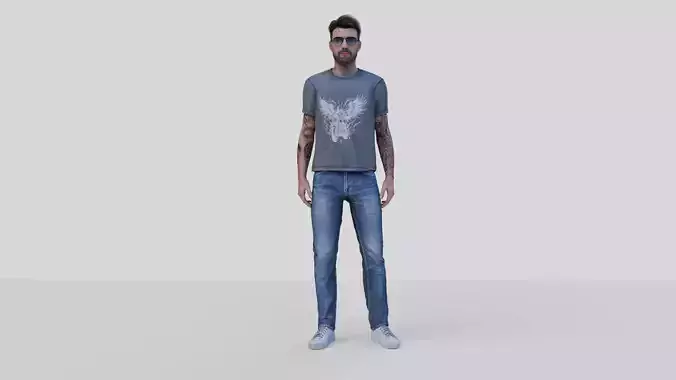 Stylized Rigged Man - 3ds Max Character 3D model