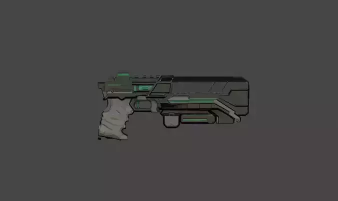 pistola futurista low-poly