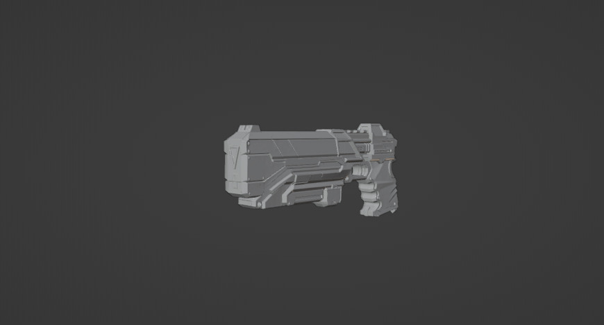 pistola futurista low-poly Low-poly 3D model_4