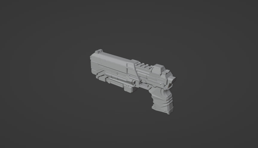 pistola futurista low-poly Low-poly 3D model_5