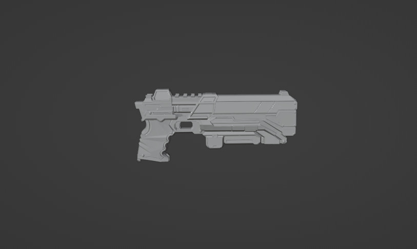 pistola futurista low-poly Low-poly 3D model_3