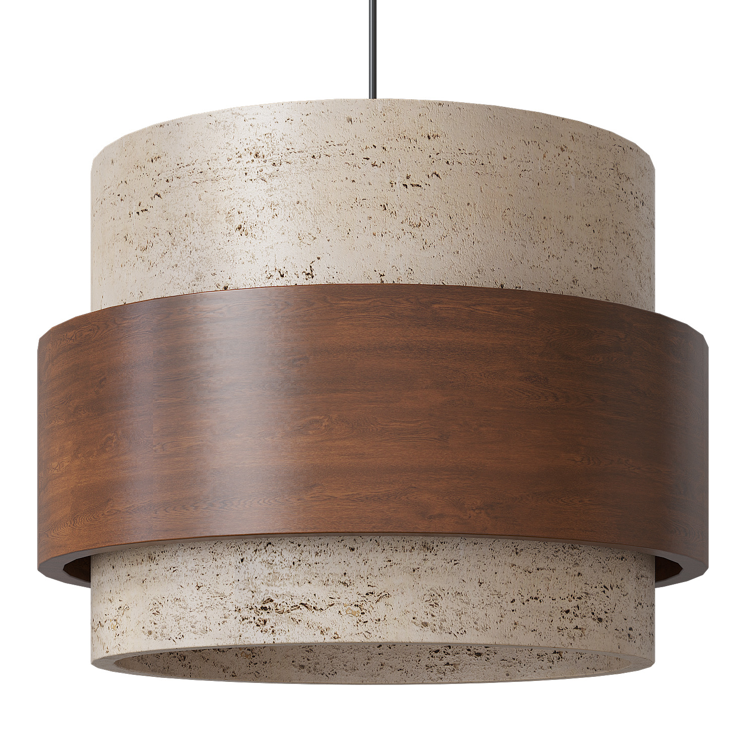 Rustic Modern Stone and Wood 3D model_1