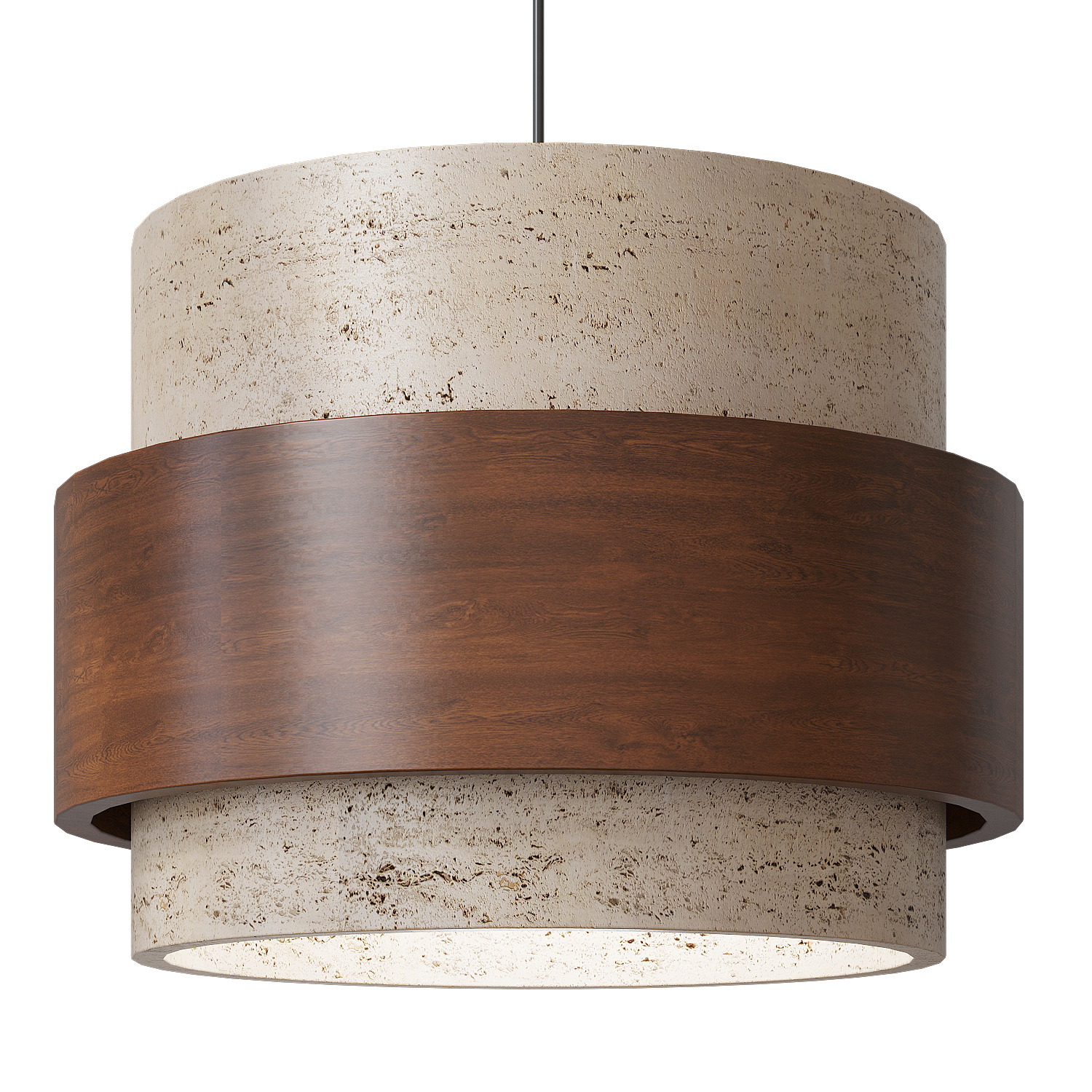 Rustic Modern Stone and Wood 3D model_2