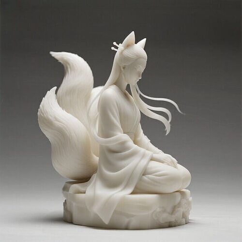 1062COLORFUL Fox Spirit Woman in Pu Song Ling Style 3D print model