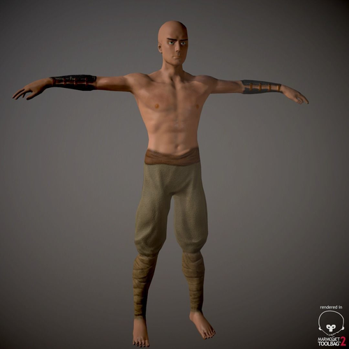 Battle Monk Low-poly 3D model