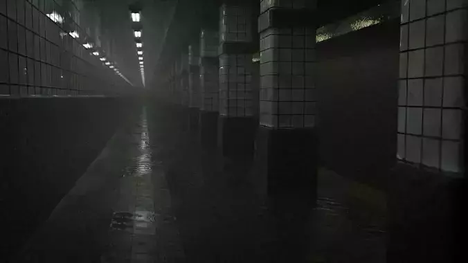 Subway Station Modular Scene for Cinematic Rendering