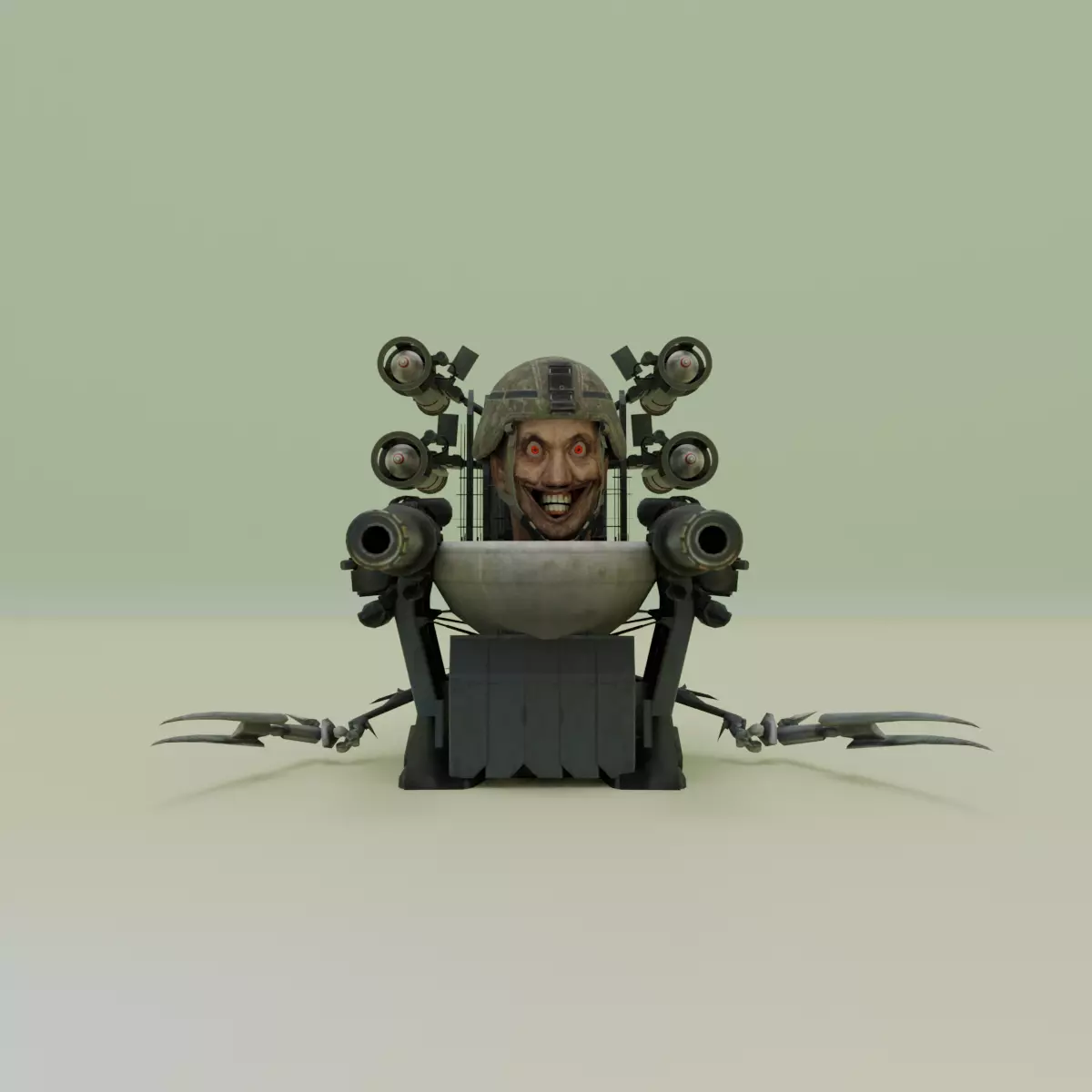 rocket laser claw skibidi toilet 3D model_0