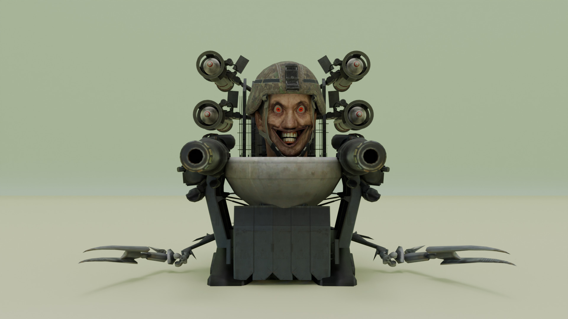 rocket laser claw skibidi toilet 3D model_1