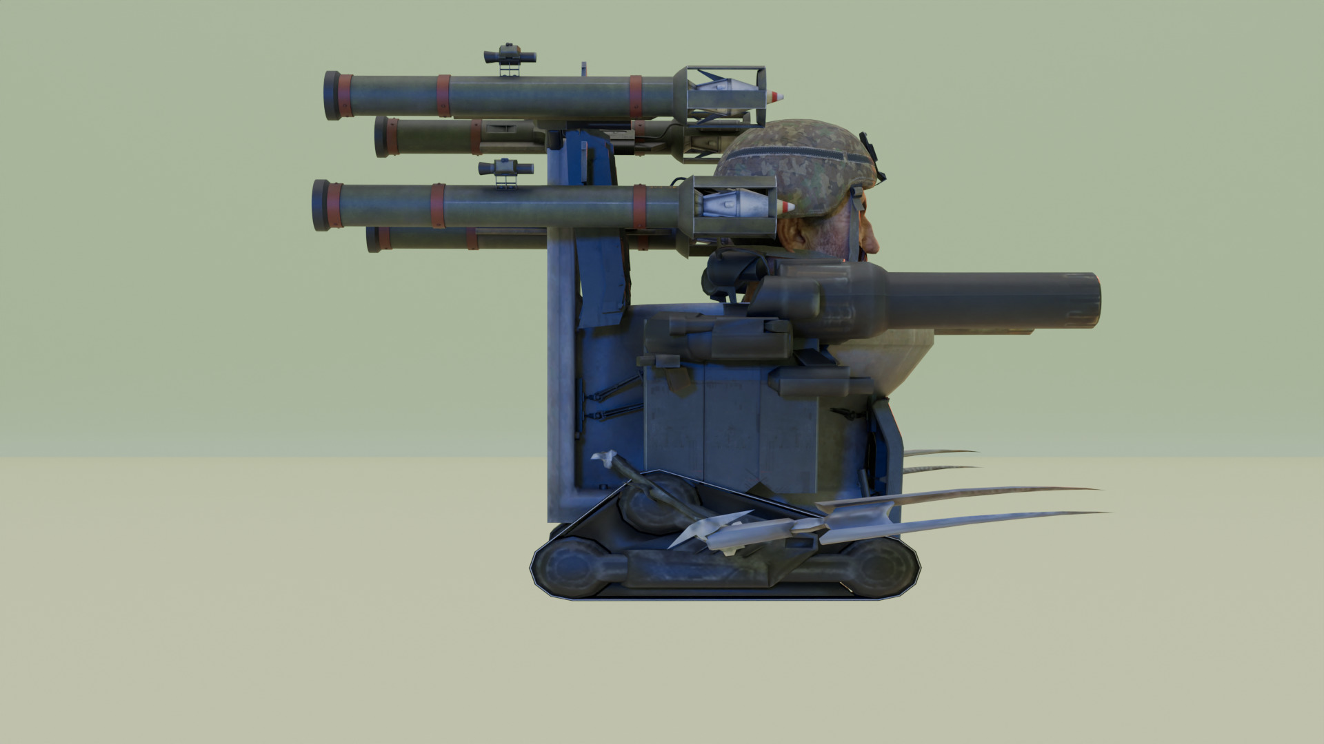 rocket laser claw skibidi toilet 3D model_4