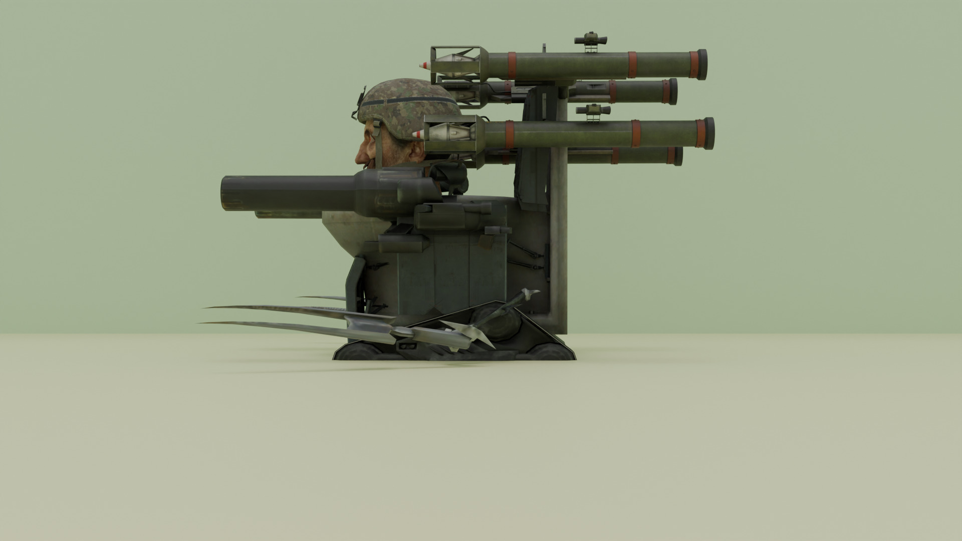 rocket laser claw skibidi toilet 3D model_2