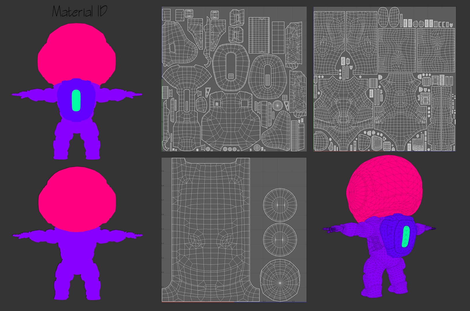 Cute Robot White Low-poly 3D model_25