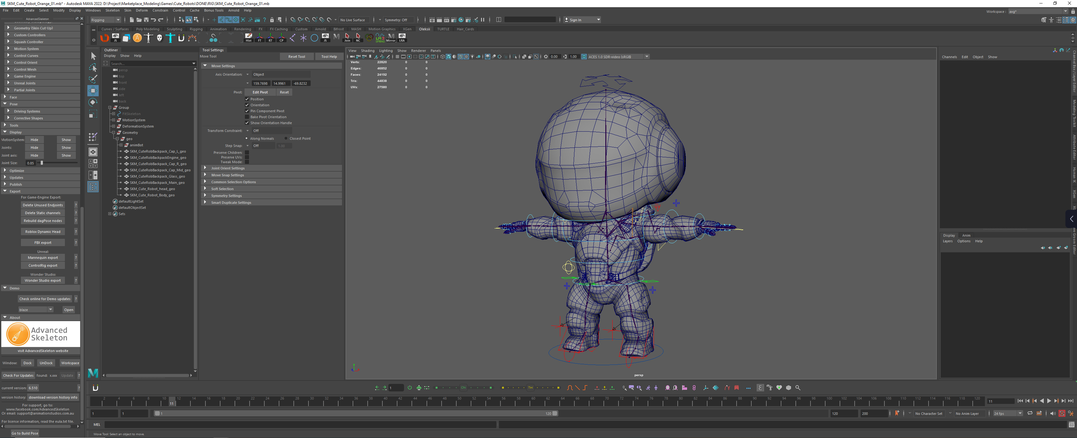 Cute Robot White Low-poly 3D model_26
