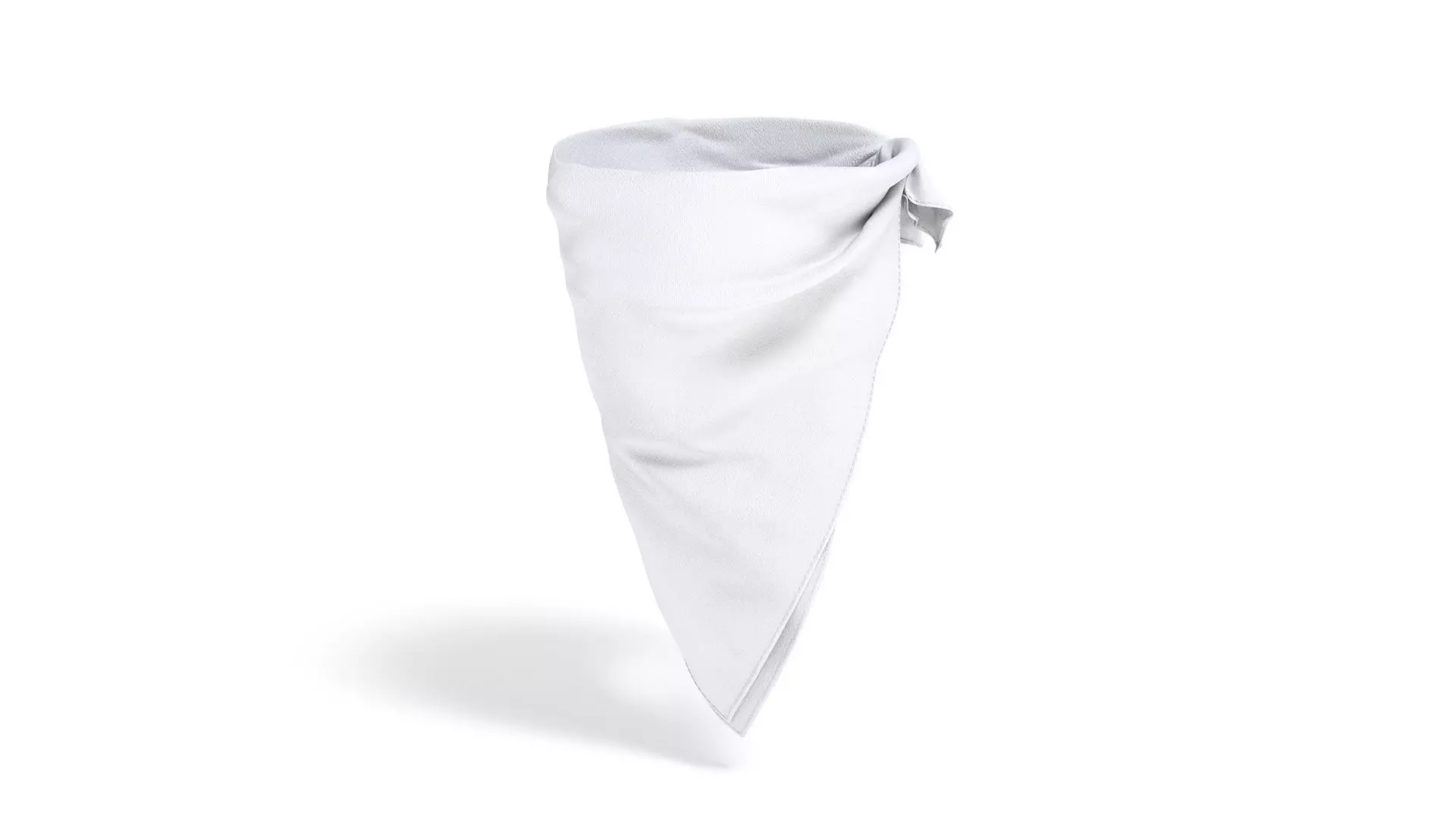 Face Wrap White Bandana - protection neck fabric kerchief 3D model