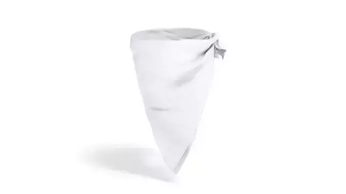 Face Wrap White Bandana - protection neck fabric kerchief 3D model