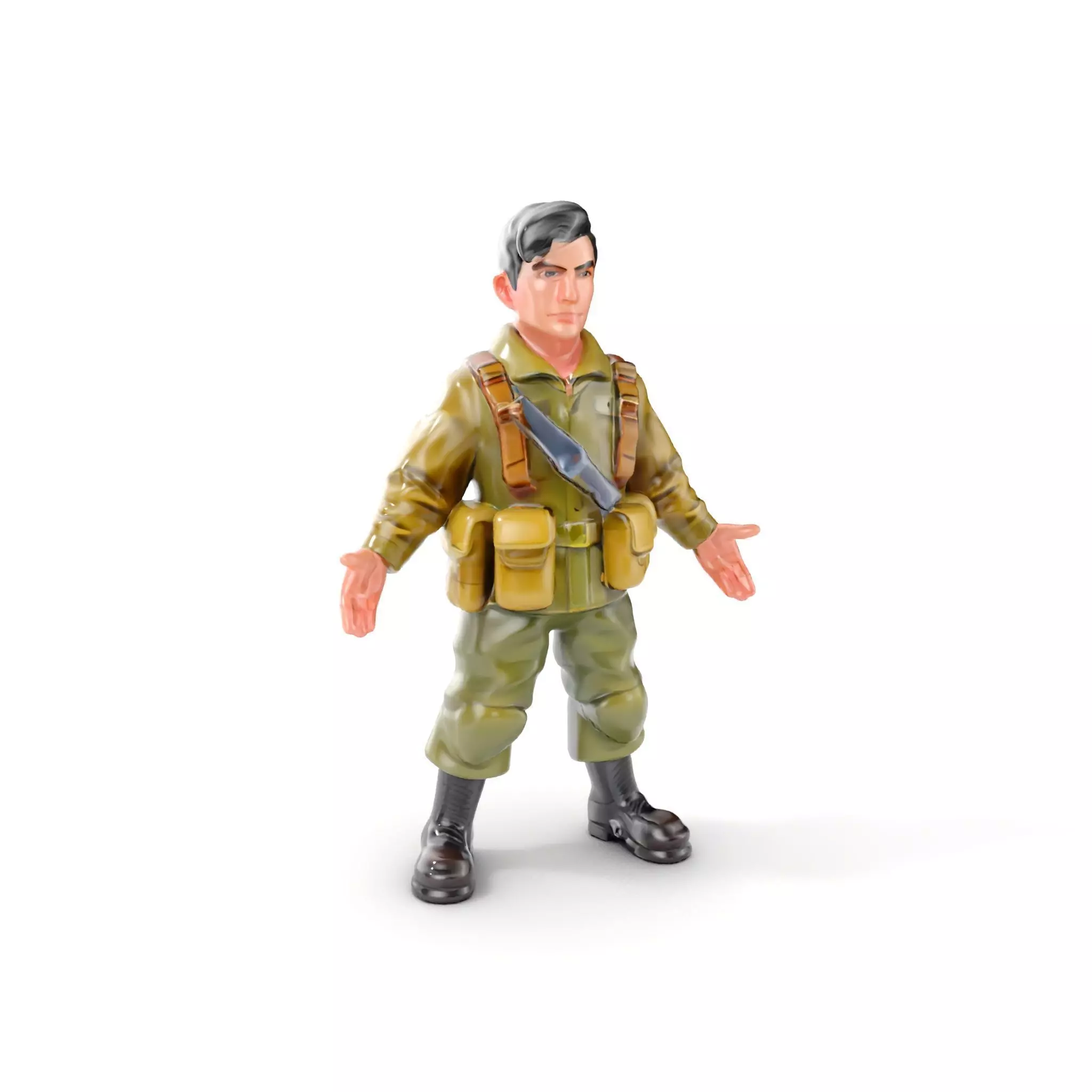 D Soldier Character Model Rigged and Animated Low-poly 3D model