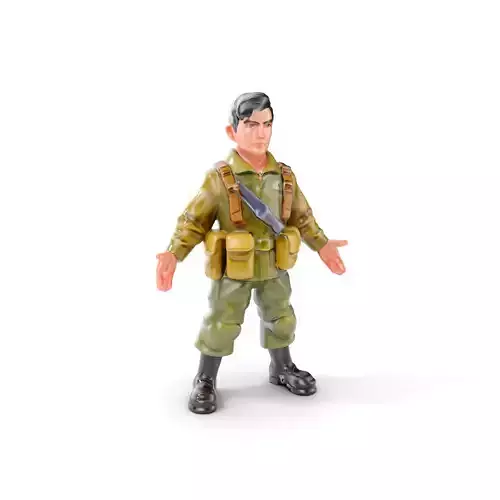 D Soldier Character Model Rigged and Animated Low-poly 3D model