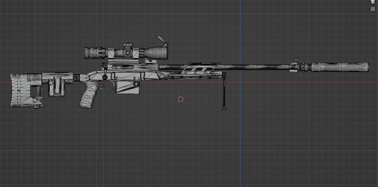 Russian Modern Sniper Rifle SV98 Low-poly 3D model_13