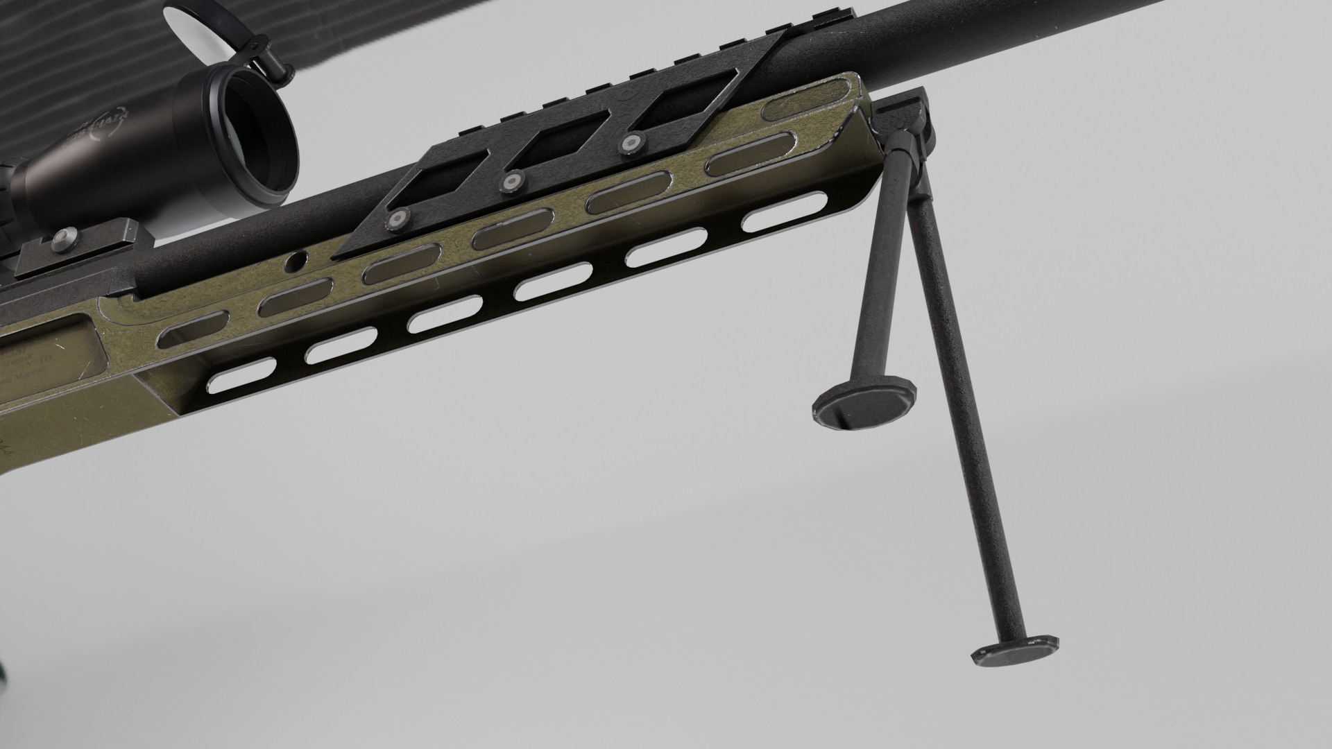 Russian Modern Sniper Rifle SV98 Low-poly 3D model_9