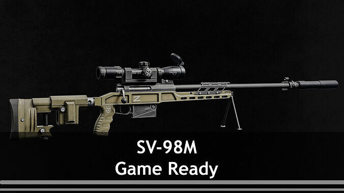 Russian Modern Sniper Rifle SV98 Low-poly 3D model