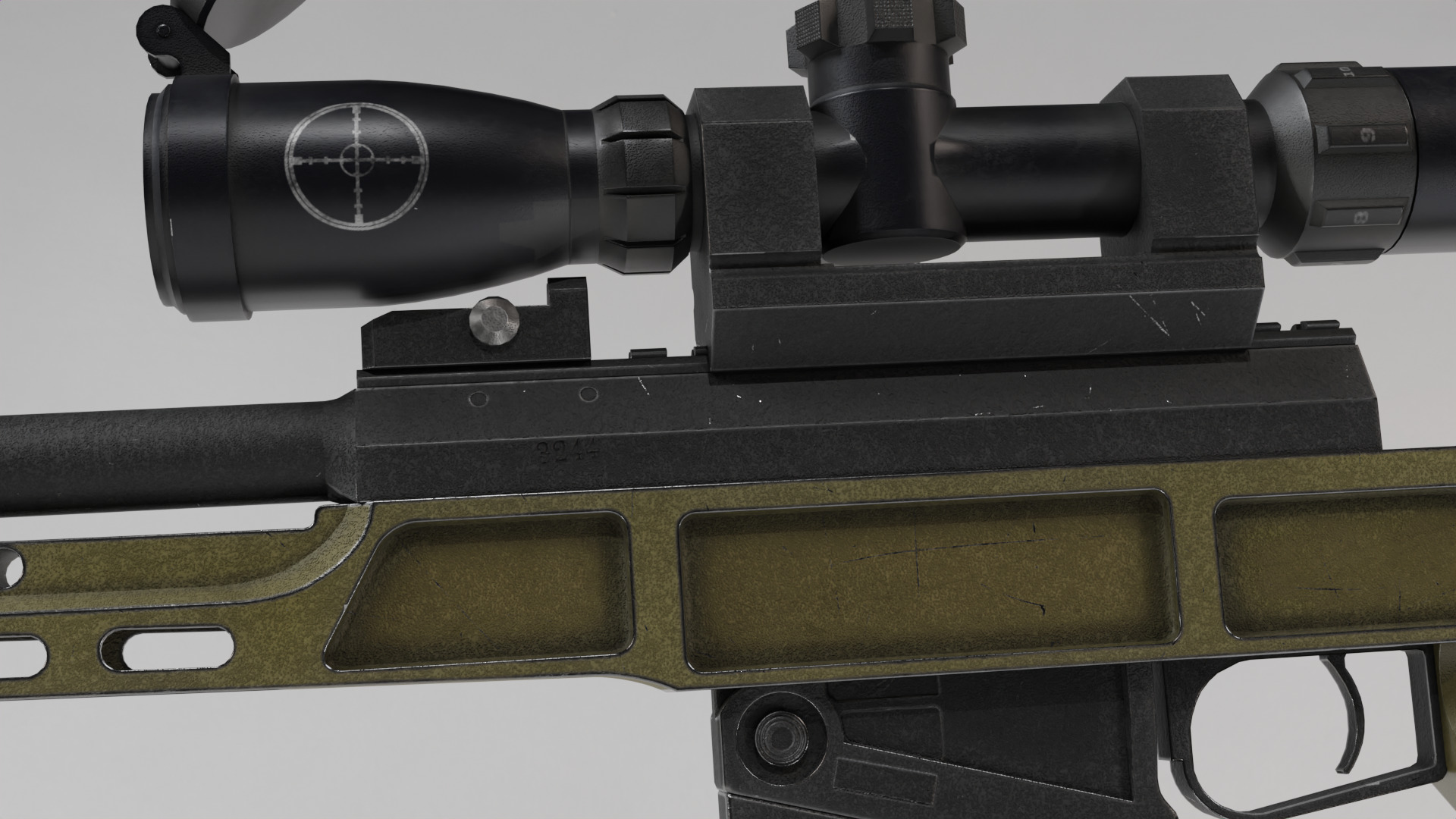 Russian Modern Sniper Rifle SV98 Low-poly 3D model_3