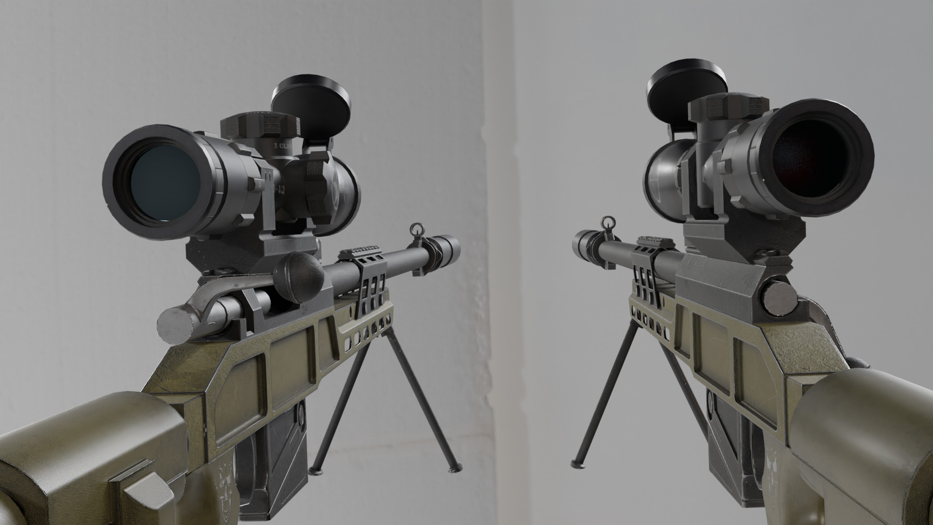 Russian Modern Sniper Rifle SV98 Low-poly 3D model_1