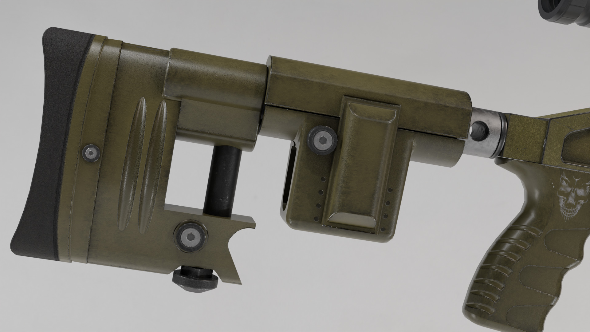 Russian Modern Sniper Rifle SV98 Low-poly 3D model_5