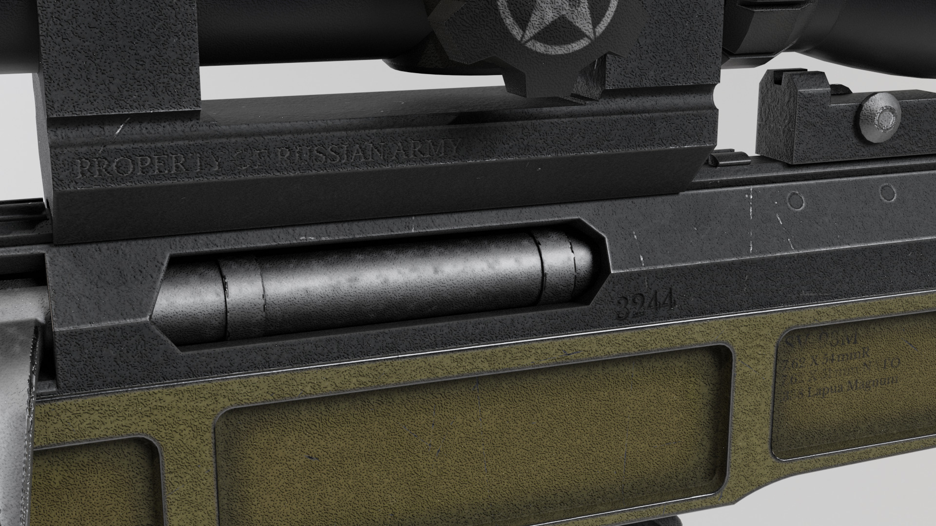 Russian Modern Sniper Rifle SV98 Low-poly 3D model_11