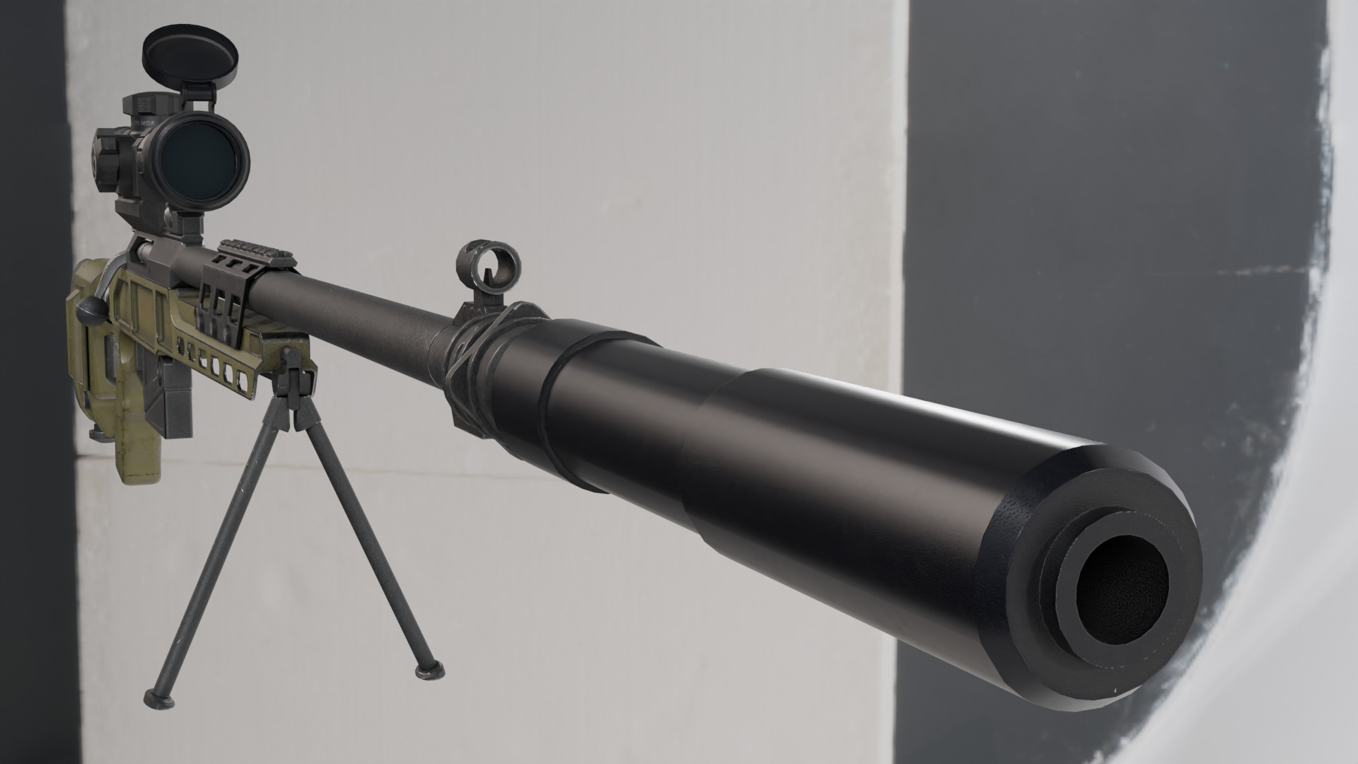 Russian Modern Sniper Rifle SV98 Low-poly 3D model_8