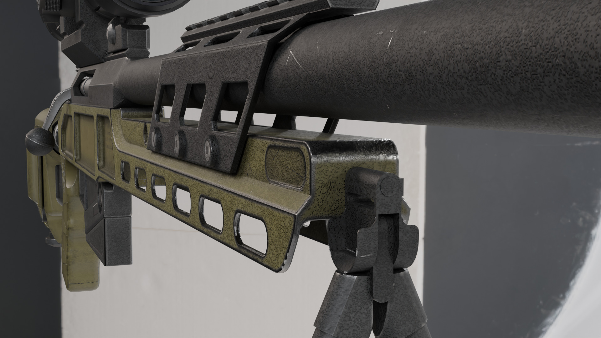 Russian Modern Sniper Rifle SV98 Low-poly 3D model_10