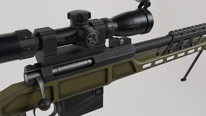 Russian Modern Sniper Rifle SV98 Low-poly 3D model