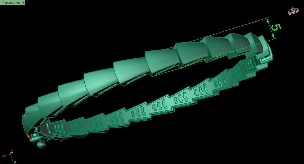 Bracelet 0036 - Sanke Bangle 3D print model_10