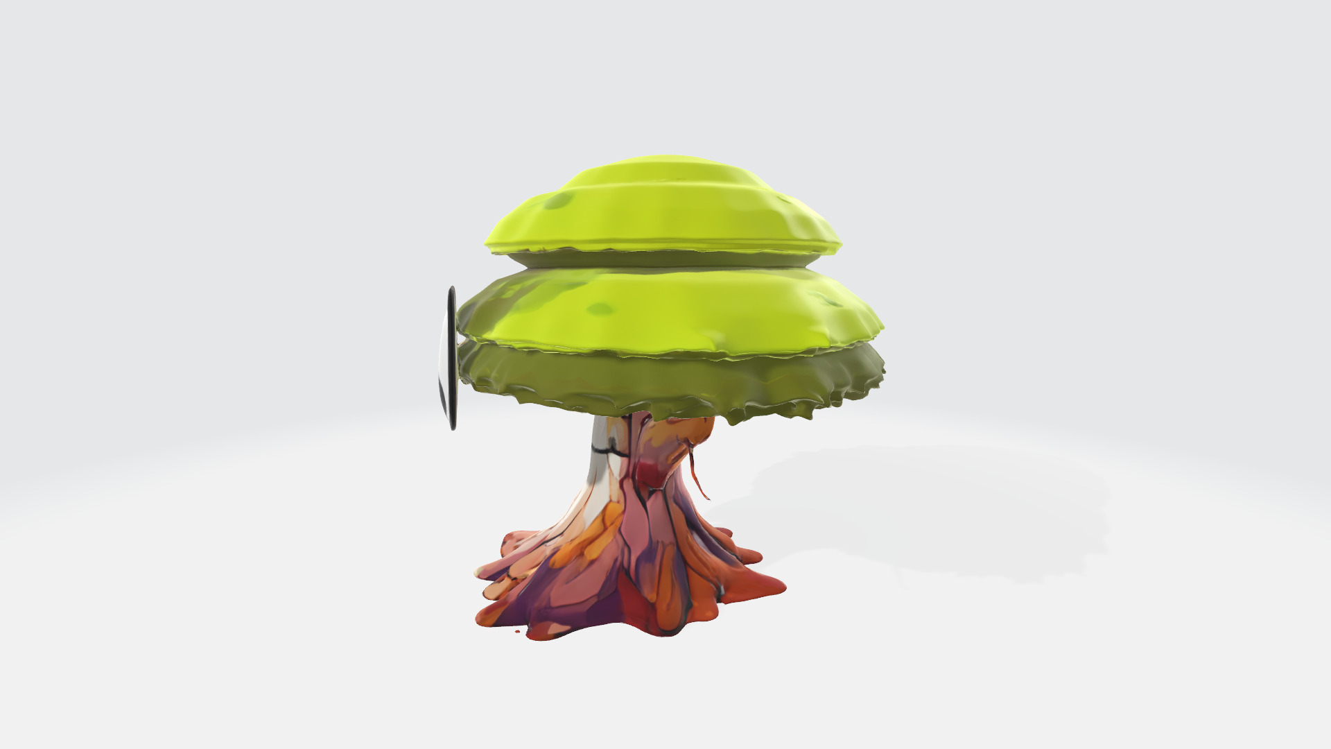 Cartoon Oak Tree Character with Eyes and Mouth High Poly 3D model_2