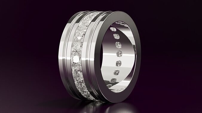channel set cushion square eternity band N11 54EU size 3D print model