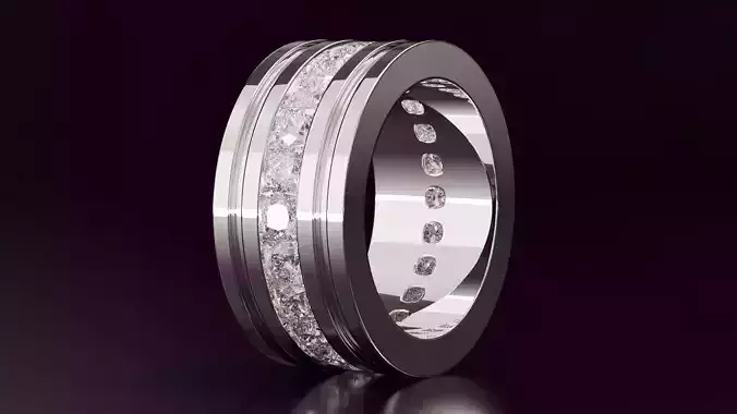 channel set cushion square eternity band N11 54EU size 3D print model