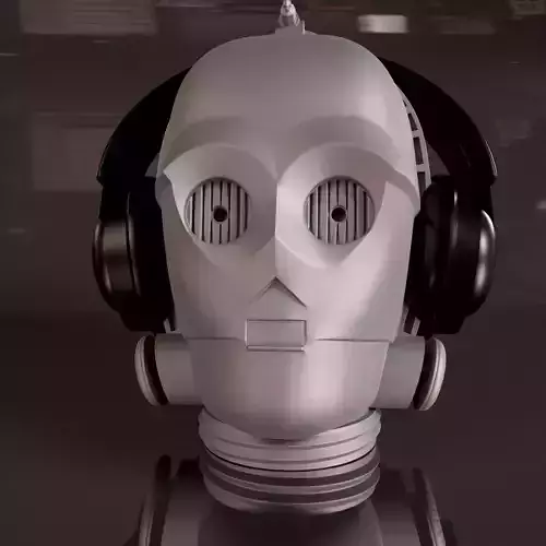 headphone stand C-3PO Star wars 3D print model