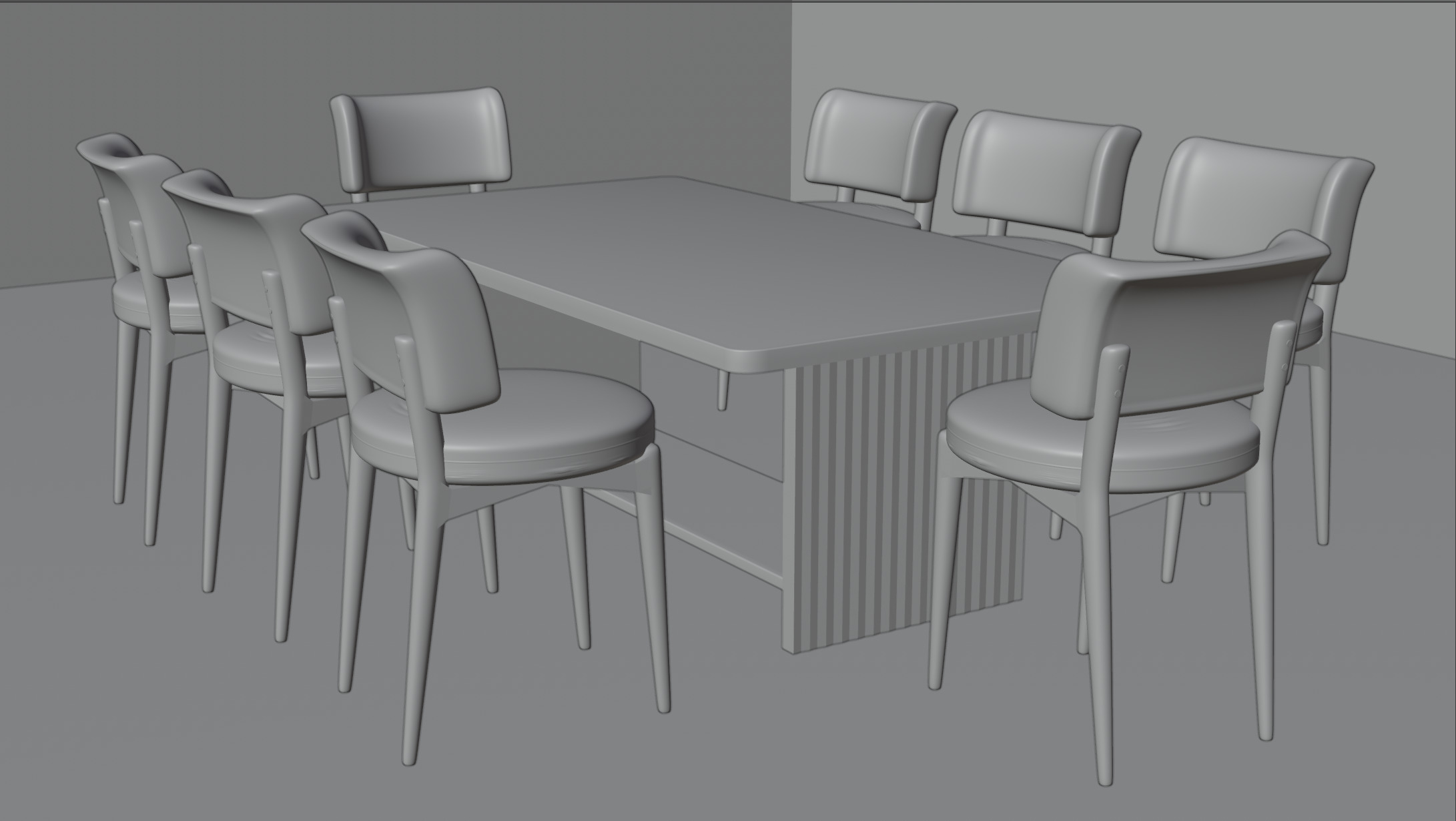Modern 8 Seater Dining Table Set 3D model_2