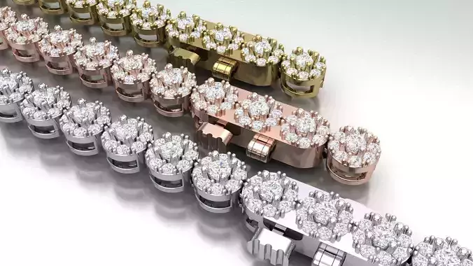 Round Halo Diamond Bracelet H17 - 47319