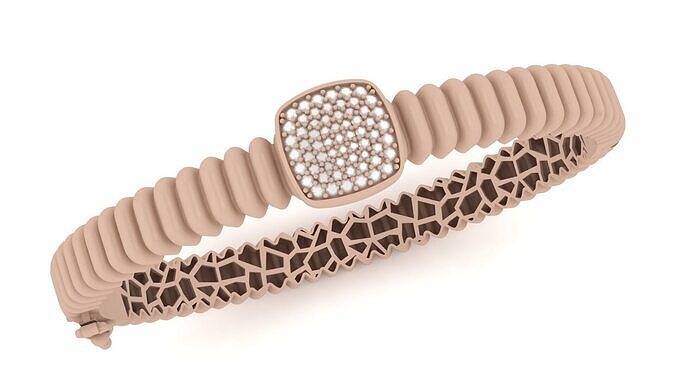 Bracelet - Bangle - round - diamonds - Spiral 001 3D print model