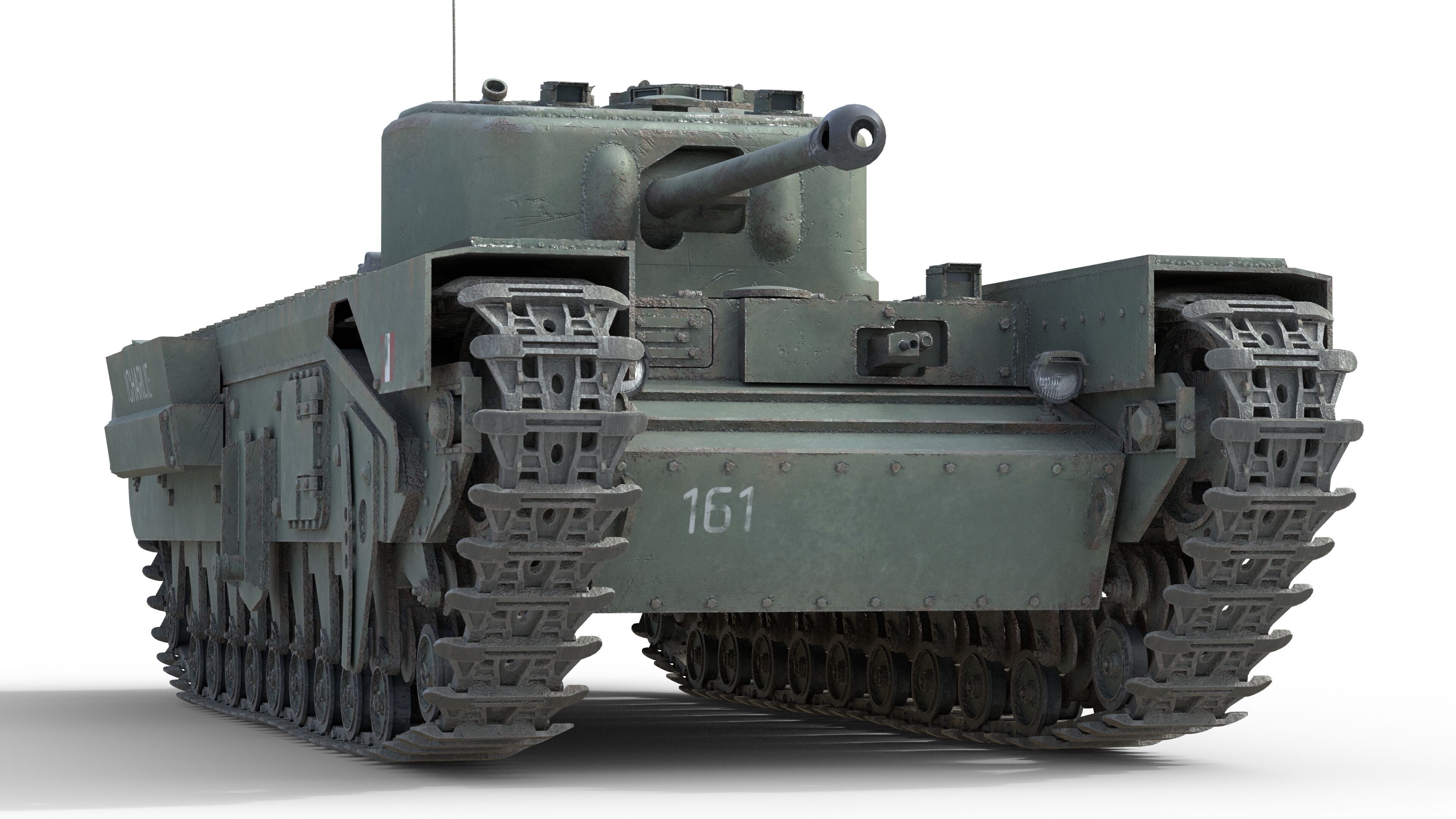 Churchill Mk IV Infantry Tank Low-poly 3D model_2