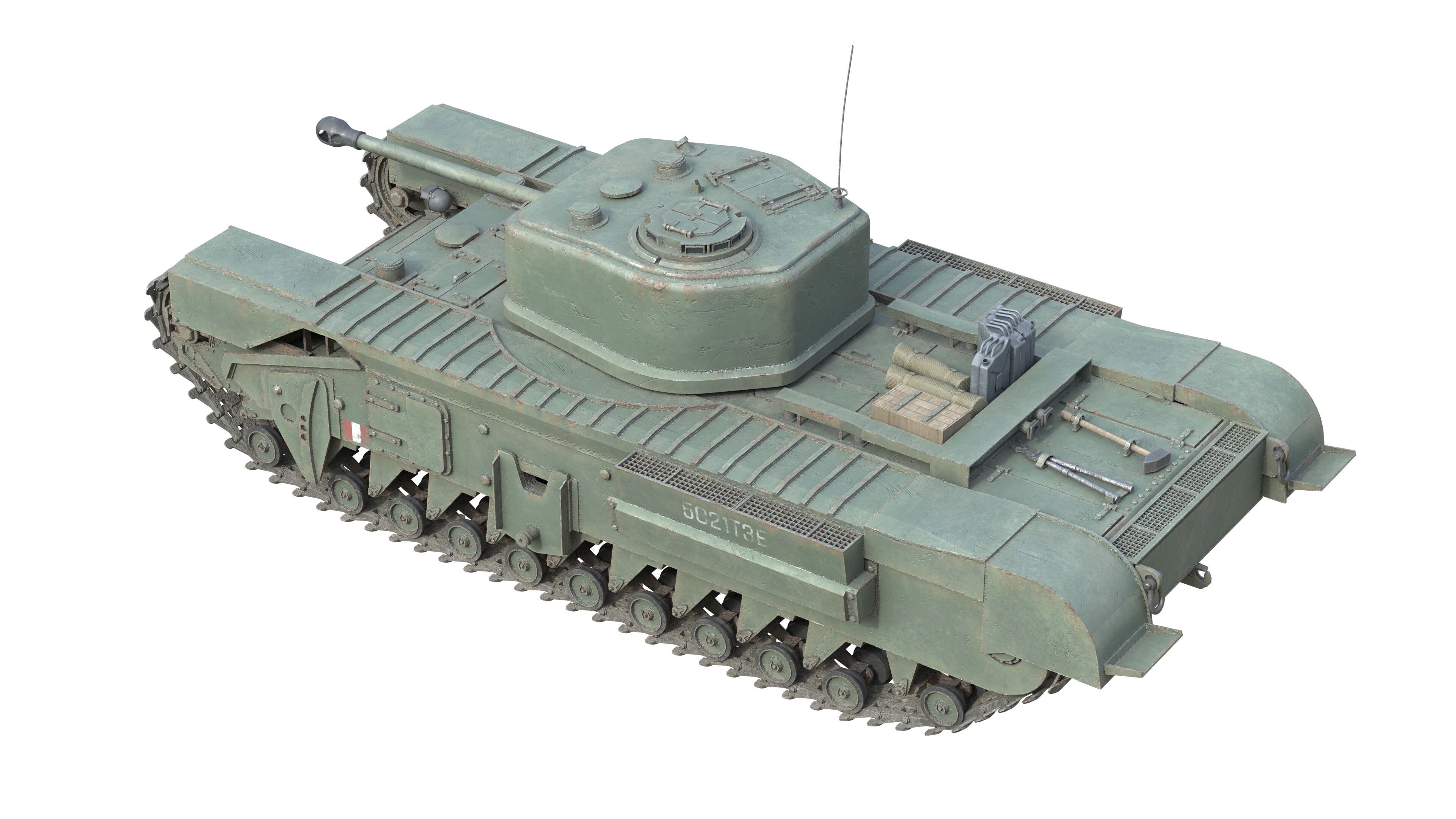 Churchill Mk IV Infantry Tank Low-poly 3D model_4