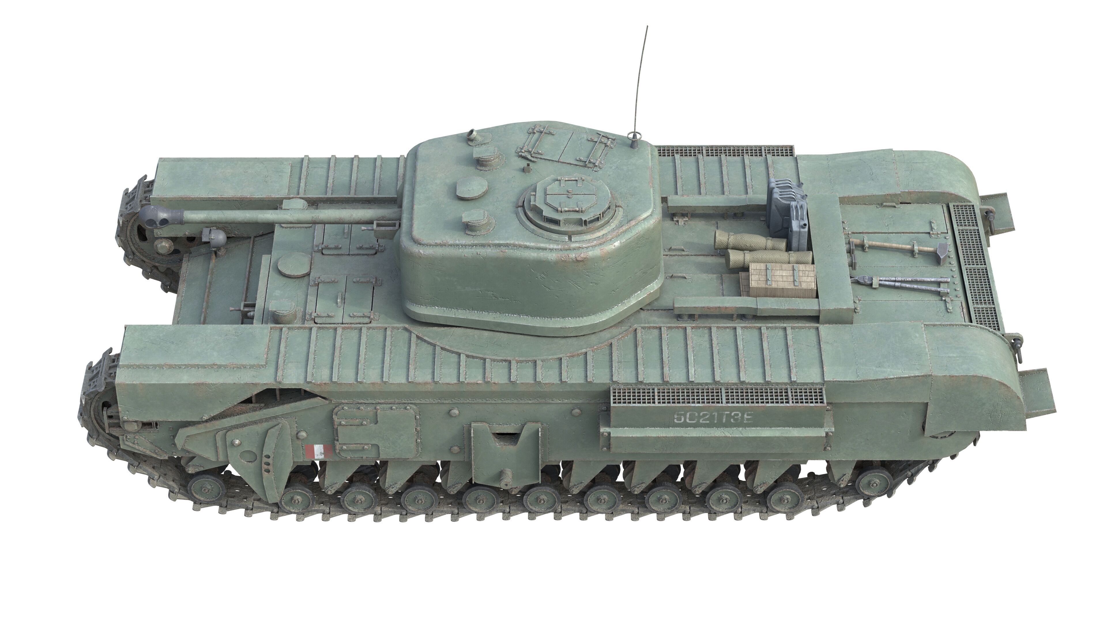 Churchill Mk IV Infantry Tank Low-poly 3D model_5