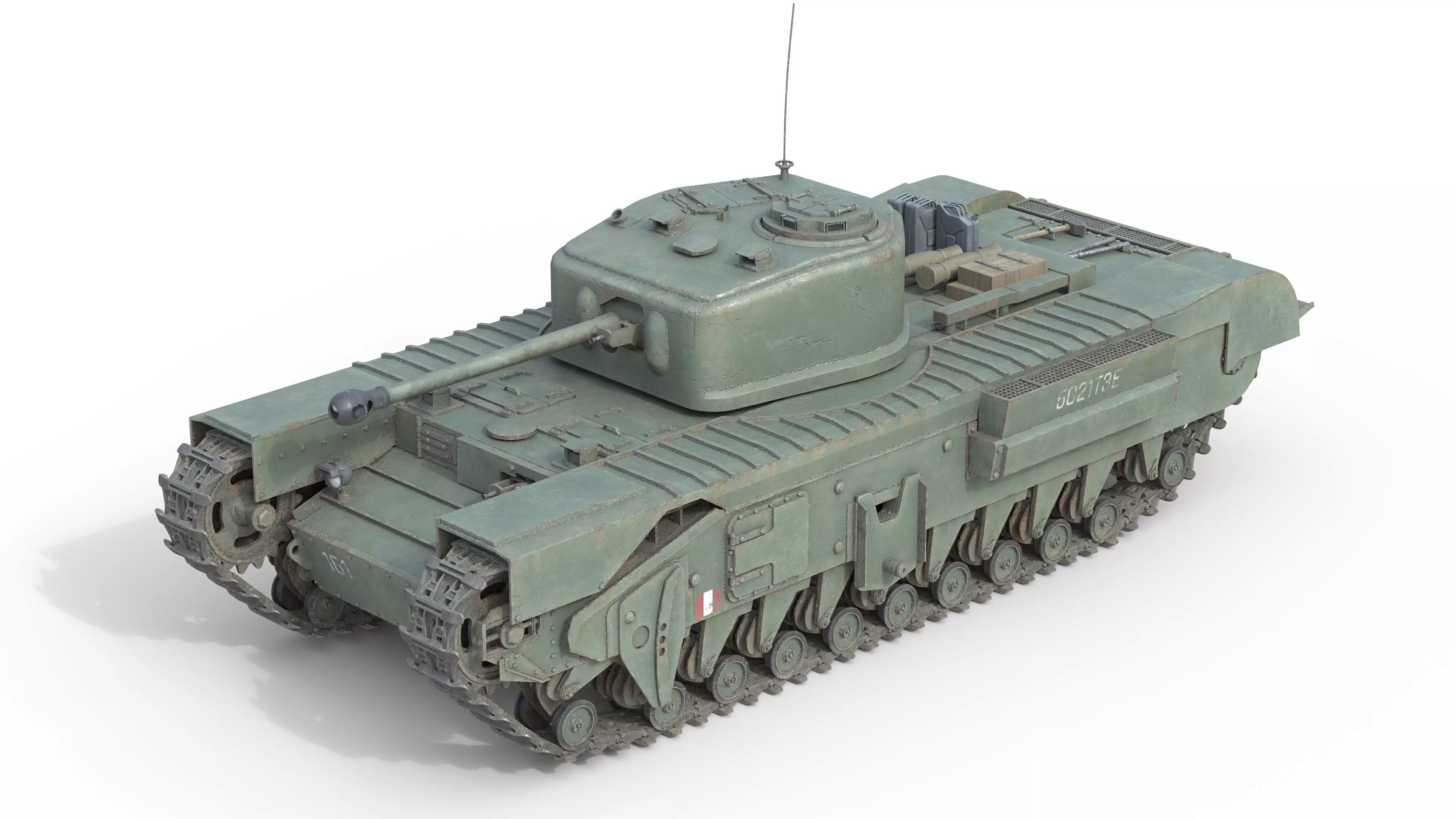 Churchill Mk IV Infantry Tank Low-poly 3D model_0